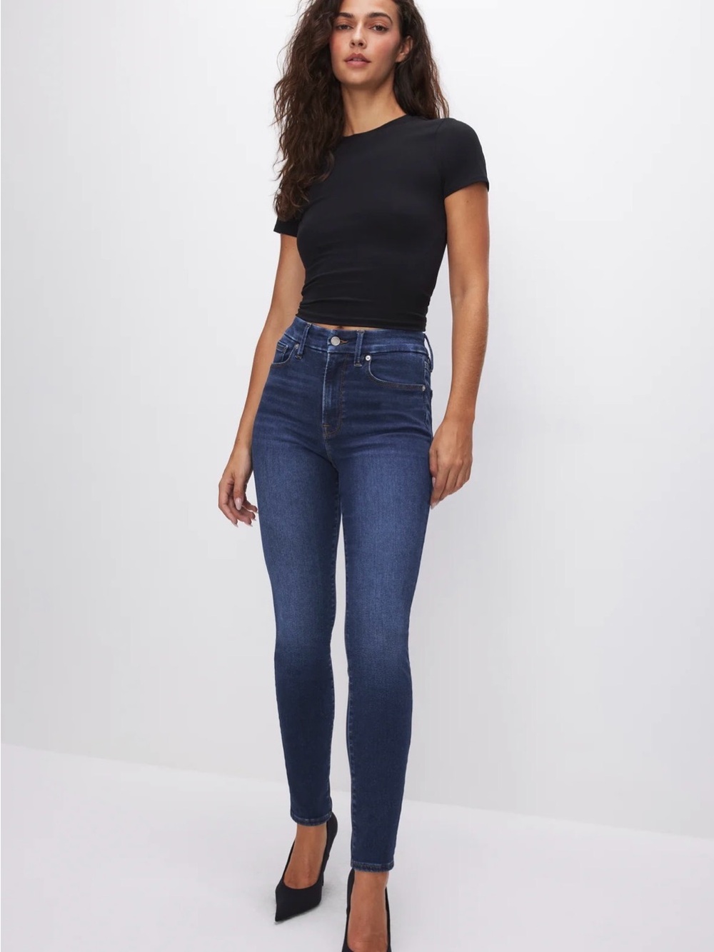 Good American Always Fits Good Legs Skinny Jeans — Dark Wash, Size 00-4